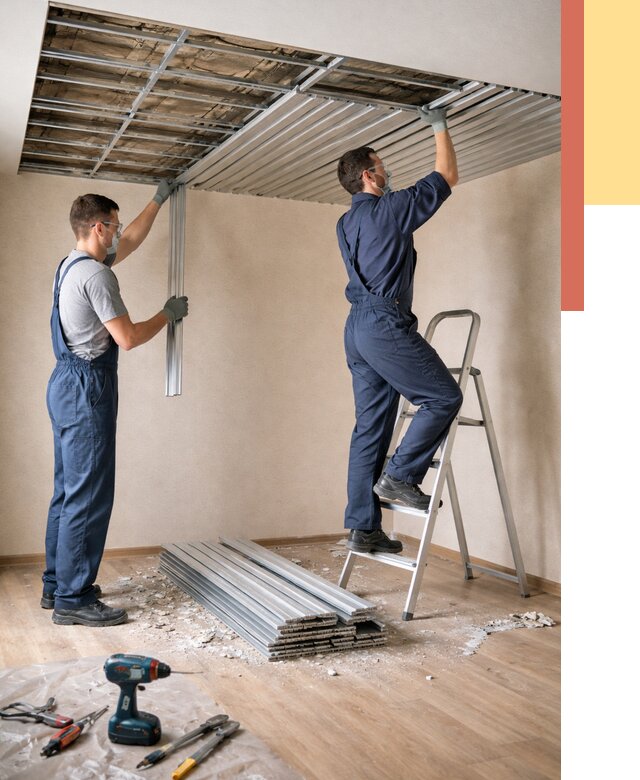 Демонтаж реечного потолка в Советской Гавани от 4675 руб. быстро и недорого | ОТДЕЛОЧНИК-Свс