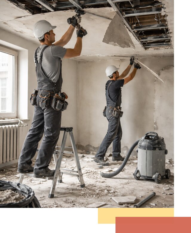 Демонтаж гипсокартонного потолка в Советской Гавани быстро и аккуратно