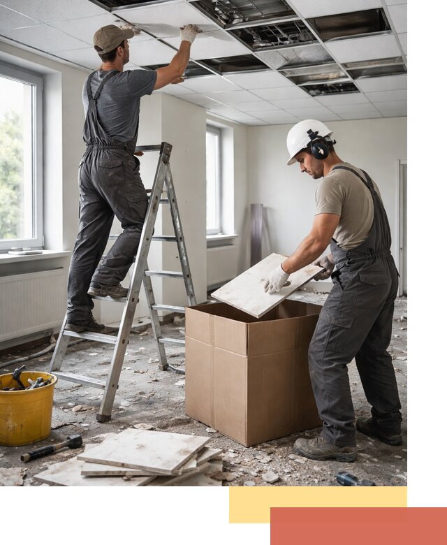 Демонтаж потолочной плитки в Советской Гавани быстро и аккуратно