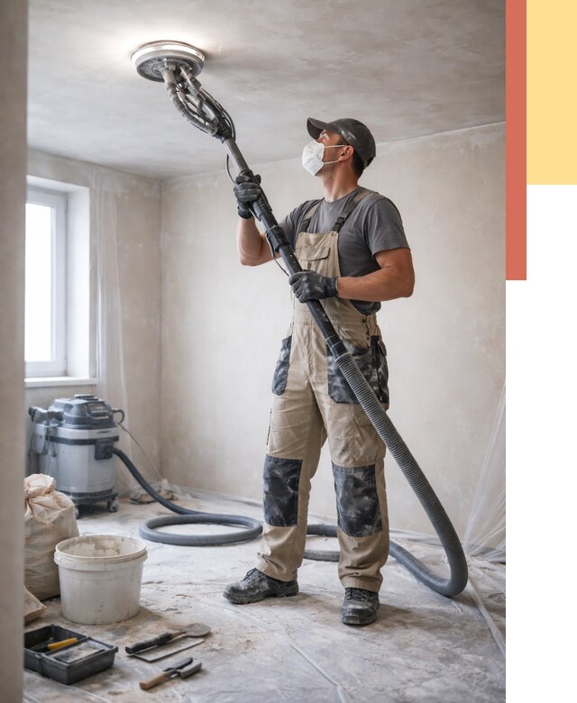 Шлифовка потолка в Советской Гавани от 3636 руб. — услуги шлифования потолка | ОТДЕЛОЧНИК-Свс