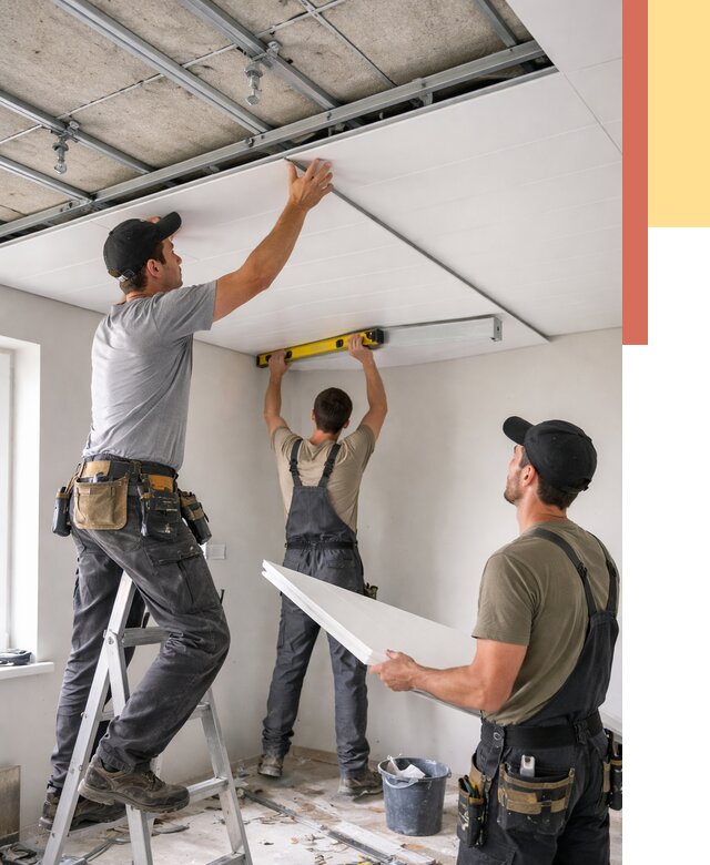 Монтаж потолка из ПВХ панелей в Советской Гавани от 3636 руб./м2 — быстро и недорого | ОТДЕЛОЧНИК-Свс