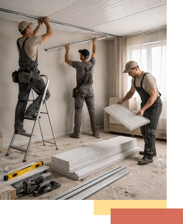 Монтаж потолка из ПВХ панелей в Советской Гавани оперативно и качественно