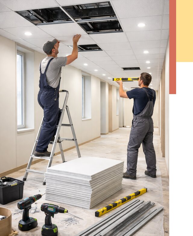 Ремонт потолка Армстронг в Советской Гавани от 4675 руб. — быстро и недорого | ОТДЕЛОЧНИК-Свс