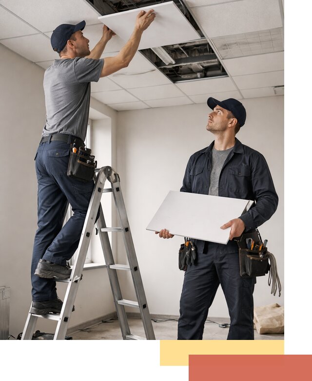 Обслуживание подвесного потолка в Советской Гавани — ремонт и чистка