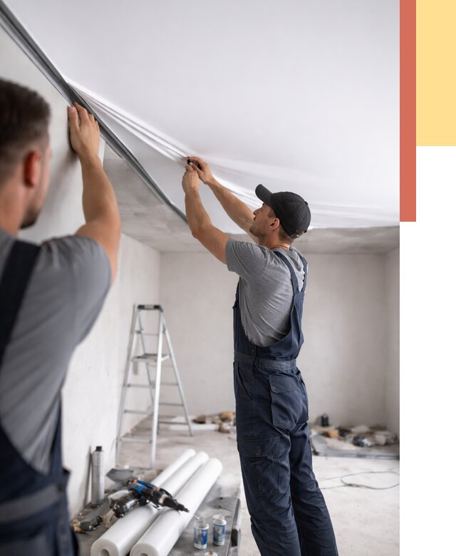 Монтаж матового натяжного потолка в Советской Гавани от 4675 руб./м² — быстро и недорого | ОТДЕЛОЧНИК-Свс