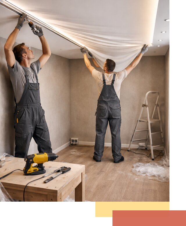 Монтаж натяжного потолка с подсветкой в Советской Гавани цена и сроки