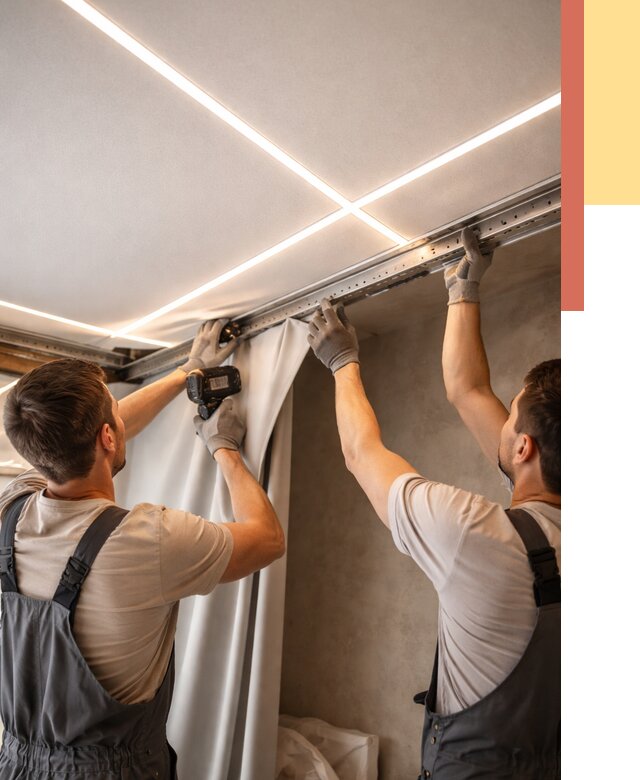 Монтаж натяжного потолка со световыми линиями в Советской Гавани от 1247 руб. | ОТДЕЛОЧНИК-Свс