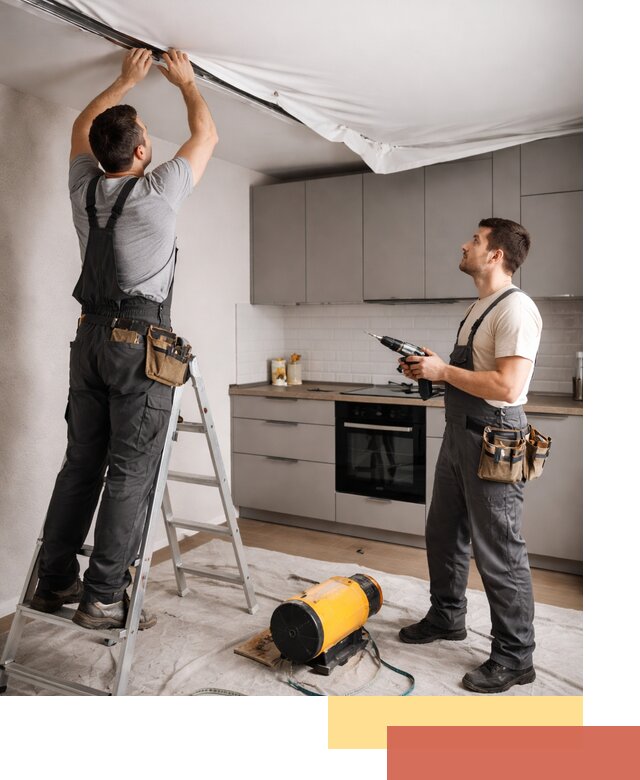 Монтаж натяжного потолка на кухне в Советской Гавани