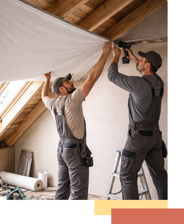 Монтаж натяжного потолка в мансарде в Советской Гавани