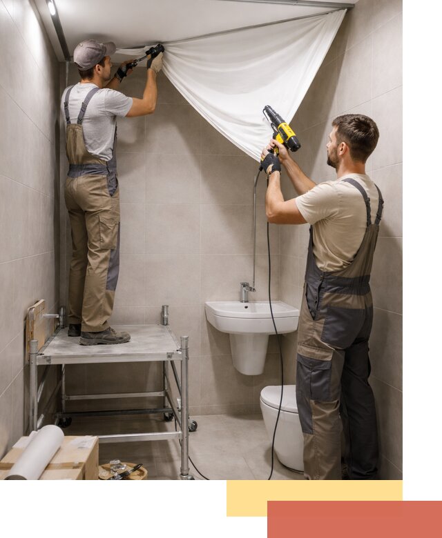 Монтаж натяжного потолка в санузле в Советской Гавани