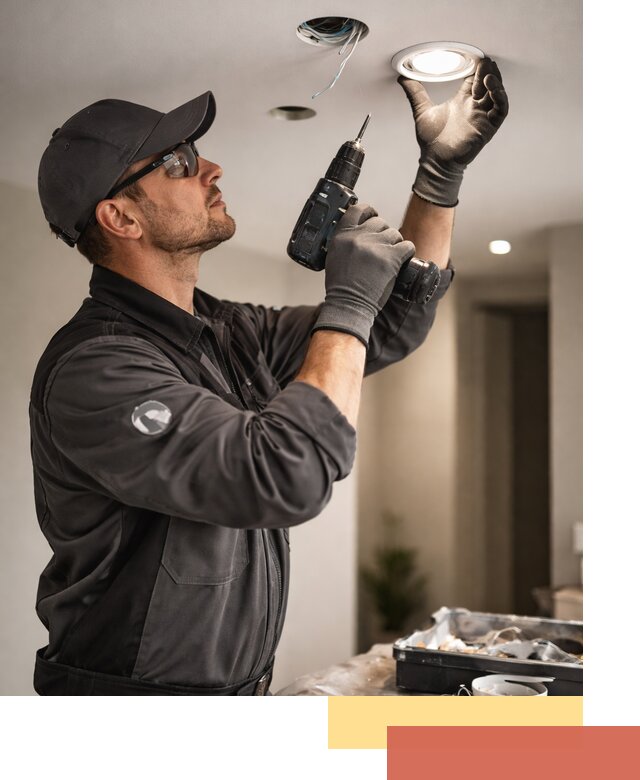 Установка точечных светильников в натяжной потолок в Советской Гавани