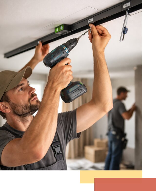 Установка трековых светильников в натяжной потолок в Советской Гавани