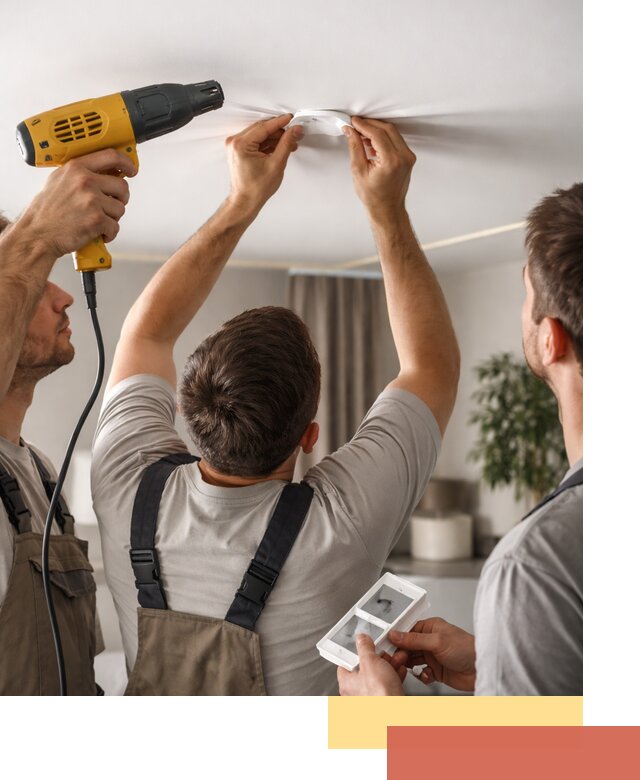 Ремонт прокола полотна натяжного потолка в Советской Гавани