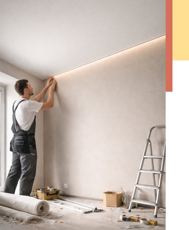 Теневые натяжные потолки в Советской Гавани от 8519 руб. под ключ | ОТДЕЛОЧНИК-Свс