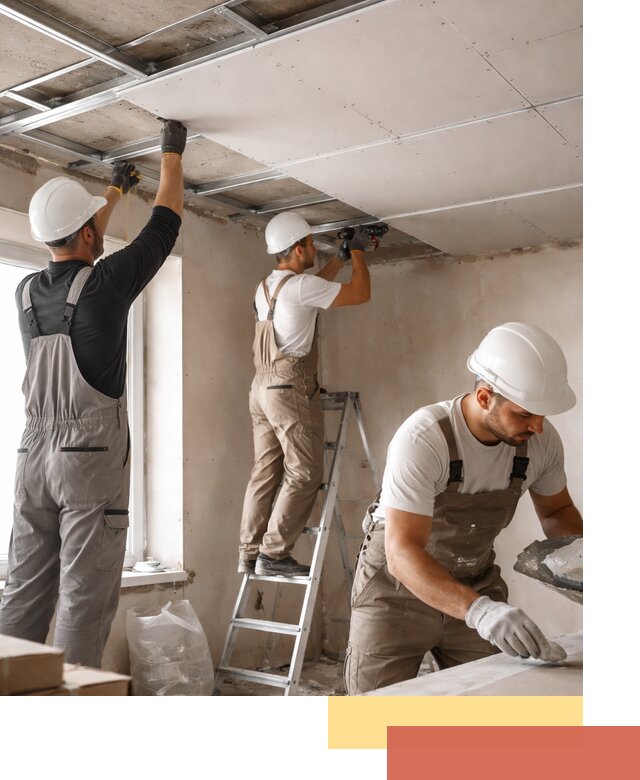 Одноуровневый потолок из гипсокартона в Советской Гавани — монтаж и отделка