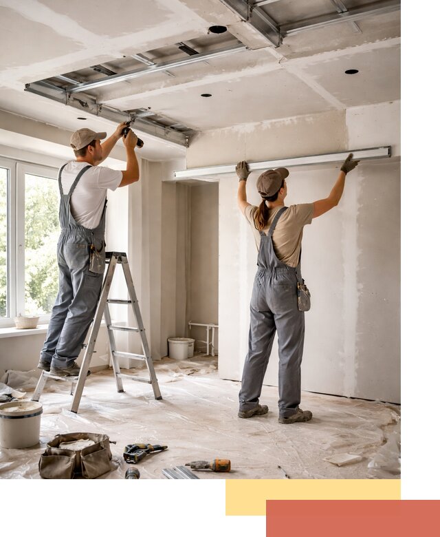 Монтаж многоуровневого потолка из гипсокартона в Советской Гавани