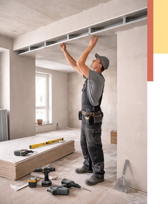 Потолок из гипсокартона с нишей в Советской Гавани от 1299 руб. под ключ | ОТДЕЛОЧНИК-Свс