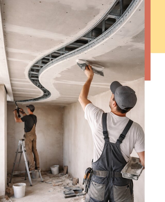 Криволинейный потолок из гипсокартона в Советской Гавани от 2182 руб./м2 | ОТДЕЛОЧНИК-Свс