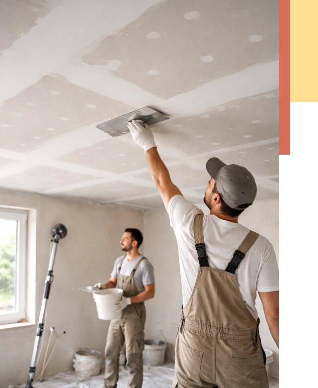 Шпаклевка потолка из гипсокартона в Советской Гавани от 3324 руб./м2 — услуги под ключ | ОТДЕЛОЧНИК-Свс