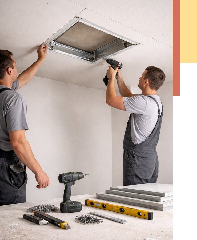 Установка люка в потолок ГКЛ в Советской Гавани от 2597 руб. под ключ | ОТДЕЛОЧНИК-Свс