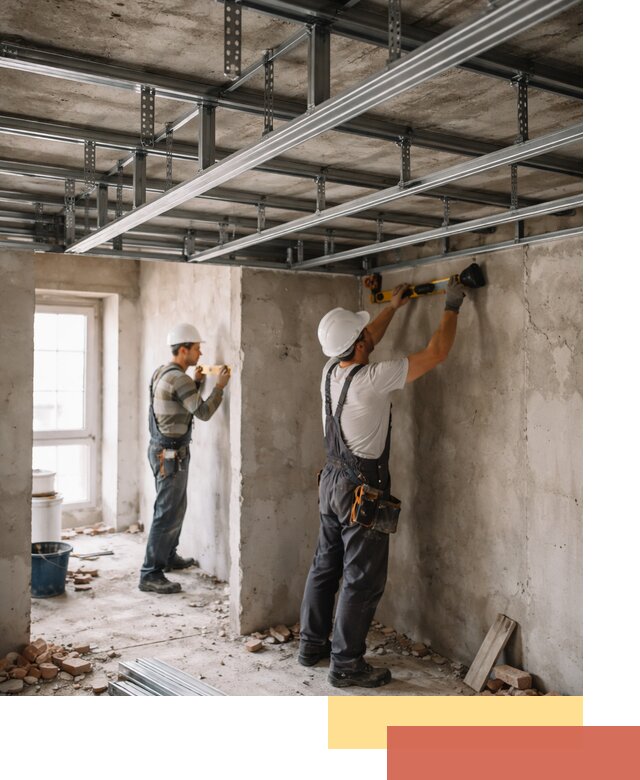 Монтаж каркаса потолка из профильного профиля в Советской Гавани