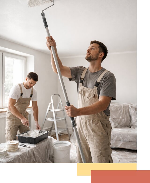 Покраска потолка водоэмульсионной краской в Советской Гавани