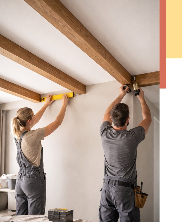 Монтаж декоративных балок на потолок в Советской Гавани от 4363 руб. — ОТДЕЛОЧНИК-Свс