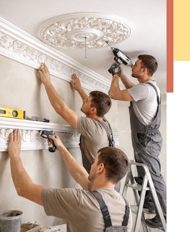 Монтаж лепнины на потолок в Советской Гавани от 3324 руб. быстро и недорого | ОТДЕЛОЧНИК-Свс