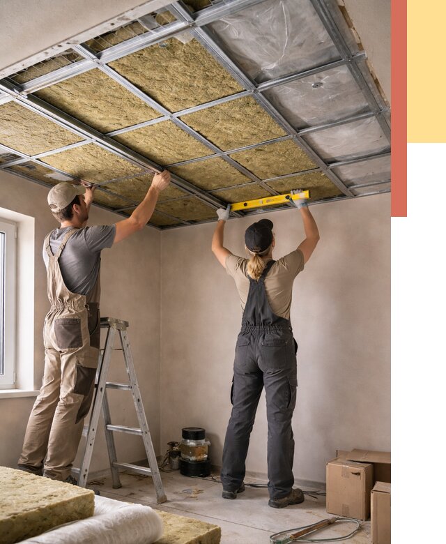 Шумоизоляция потолка в Советской Гавани от 1299 руб. под ключ — услуги ОТДЕЛОЧНИК-Свс