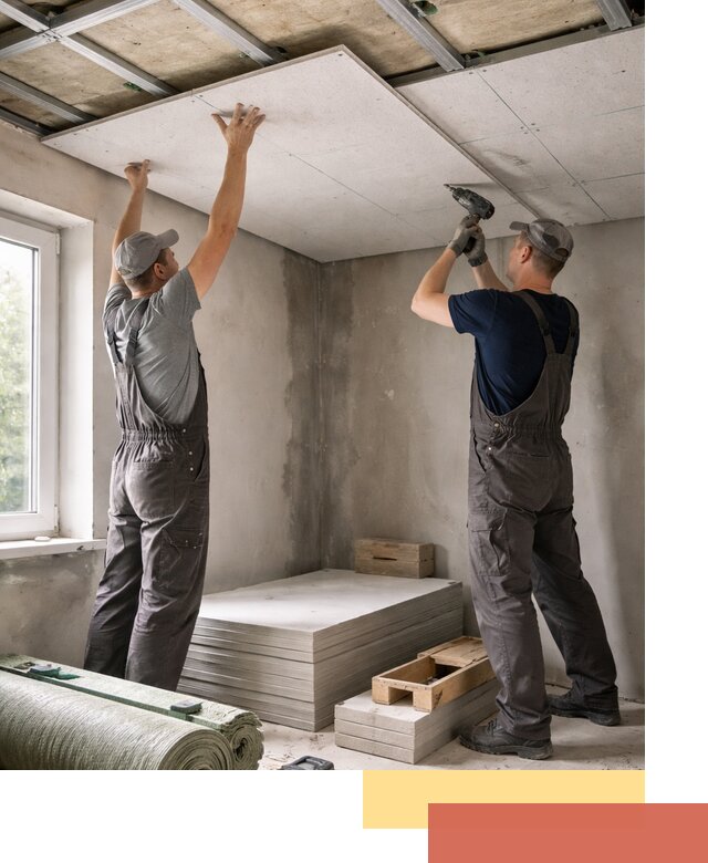 Шумоизоляция потолка панелями ЗИПС в Советской Гавани